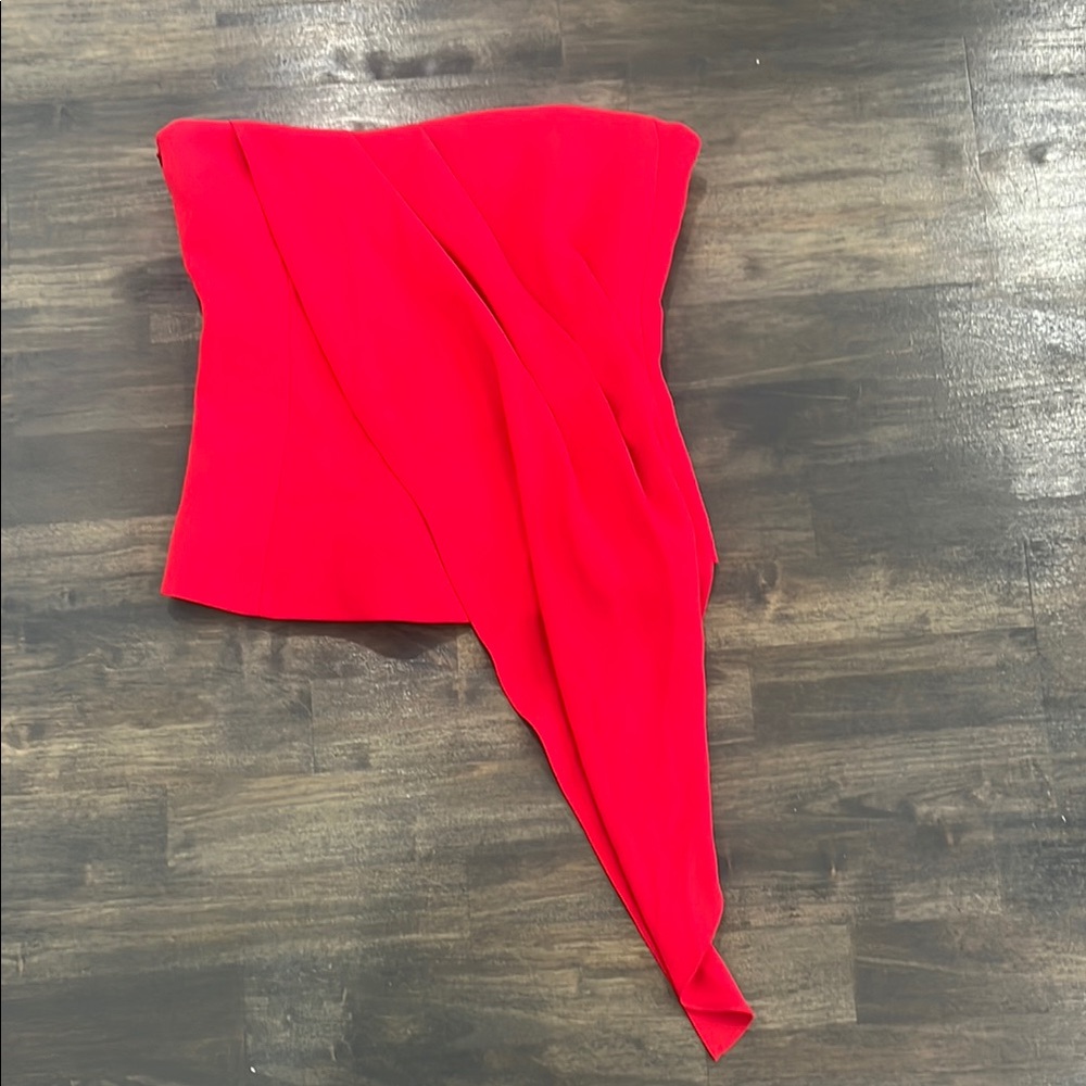 ZARA Red Asymmetrical Top